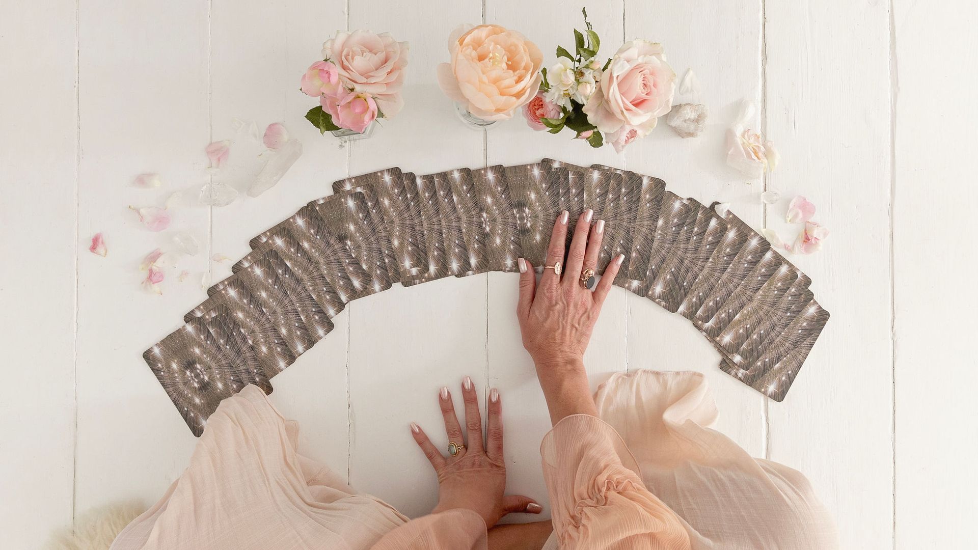 The Inner Temple Oracle cards spread out on a table