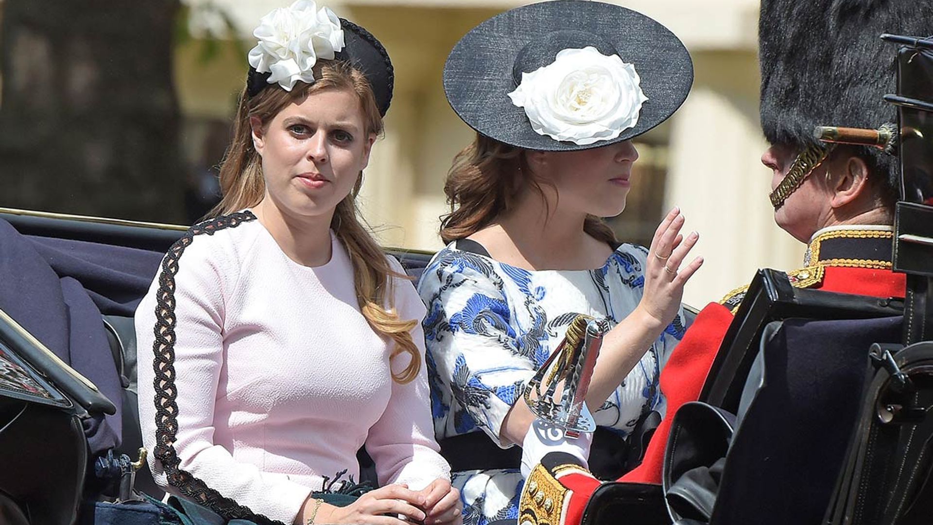 princess beatrice pink dress trooping the colour