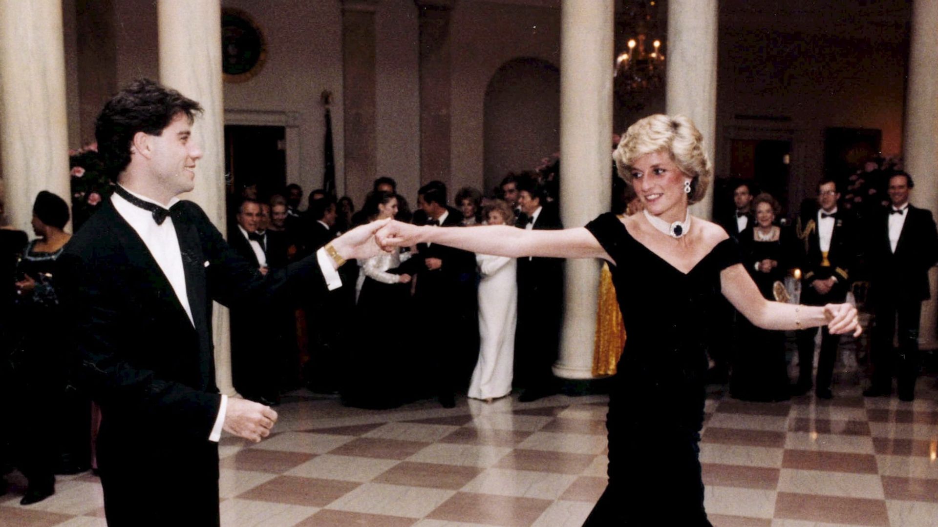 Lady Di and cutting shapes on the White House dance floor 