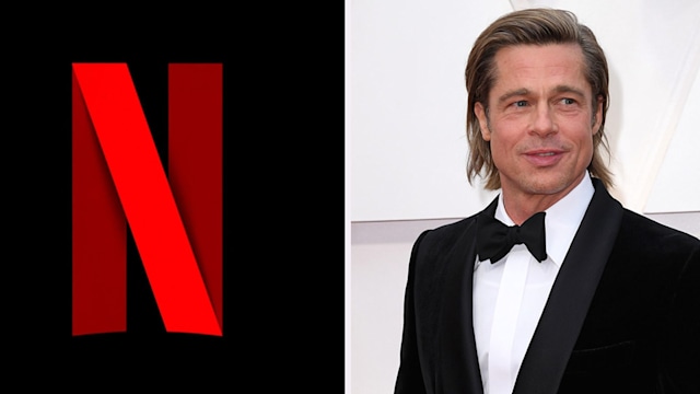 Netflix logo, Brad Pitt