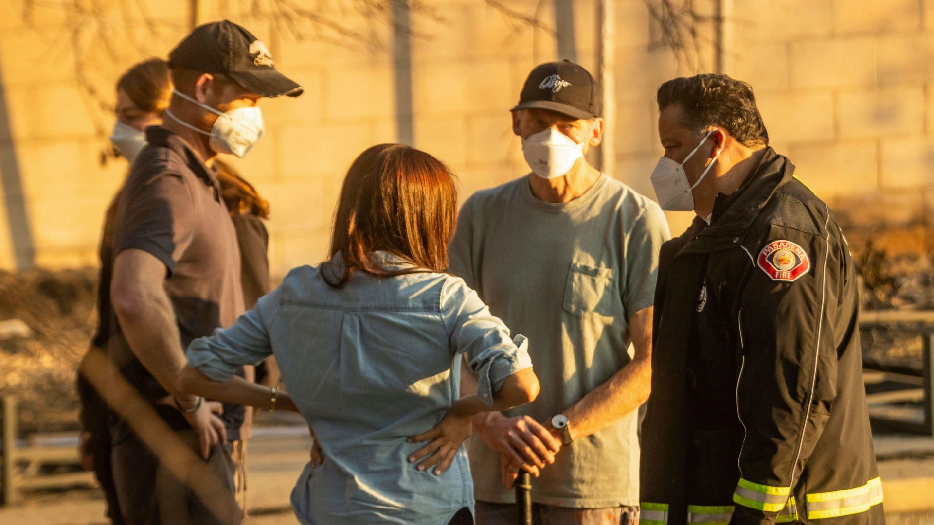 The couple were photographed by members of the community who had been impacted by the Eaton Fire, which has destroyed 15,000 acres