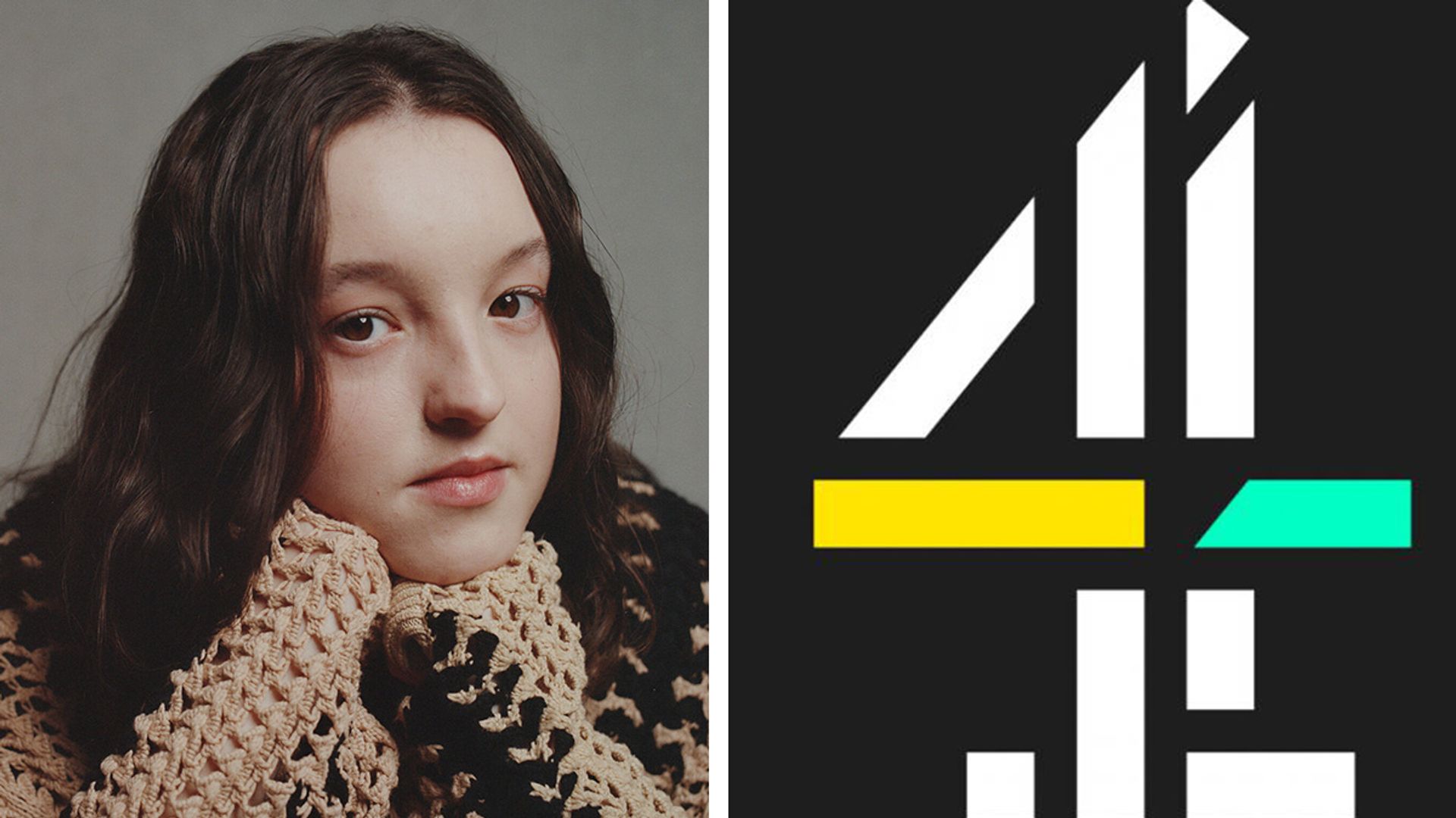 Bella Ramsey, Channel 4 logo split image