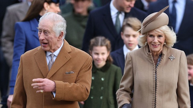 Charles and Camilla on Christmas Day 2023