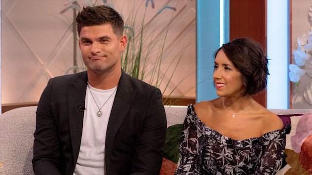 Aljaz Skorjanec and Janette Manrara sitting down on Lorraine