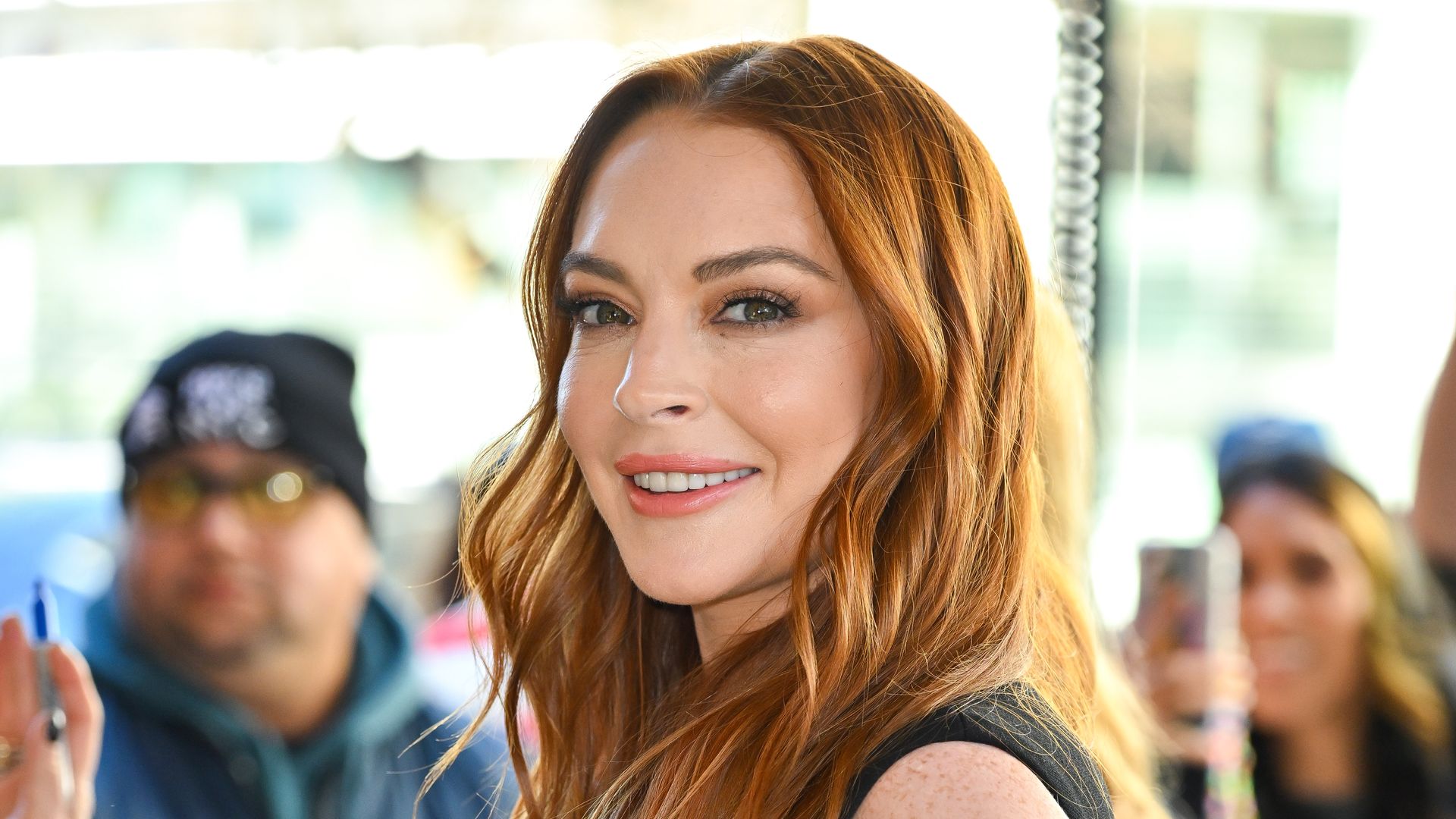 Lindsay Lohan visits "The Drew Barrymore Show" at CBS Broadcast Center on November 10, 2022 in New York City