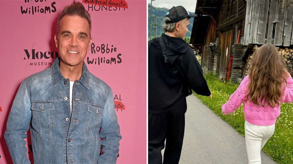 Inside Robbie Williams' eccentric art launch with wife Ayda and daughter Teddy, 12