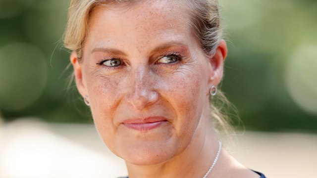 Duchess Sophie in a polka dot print dress and sunglasses