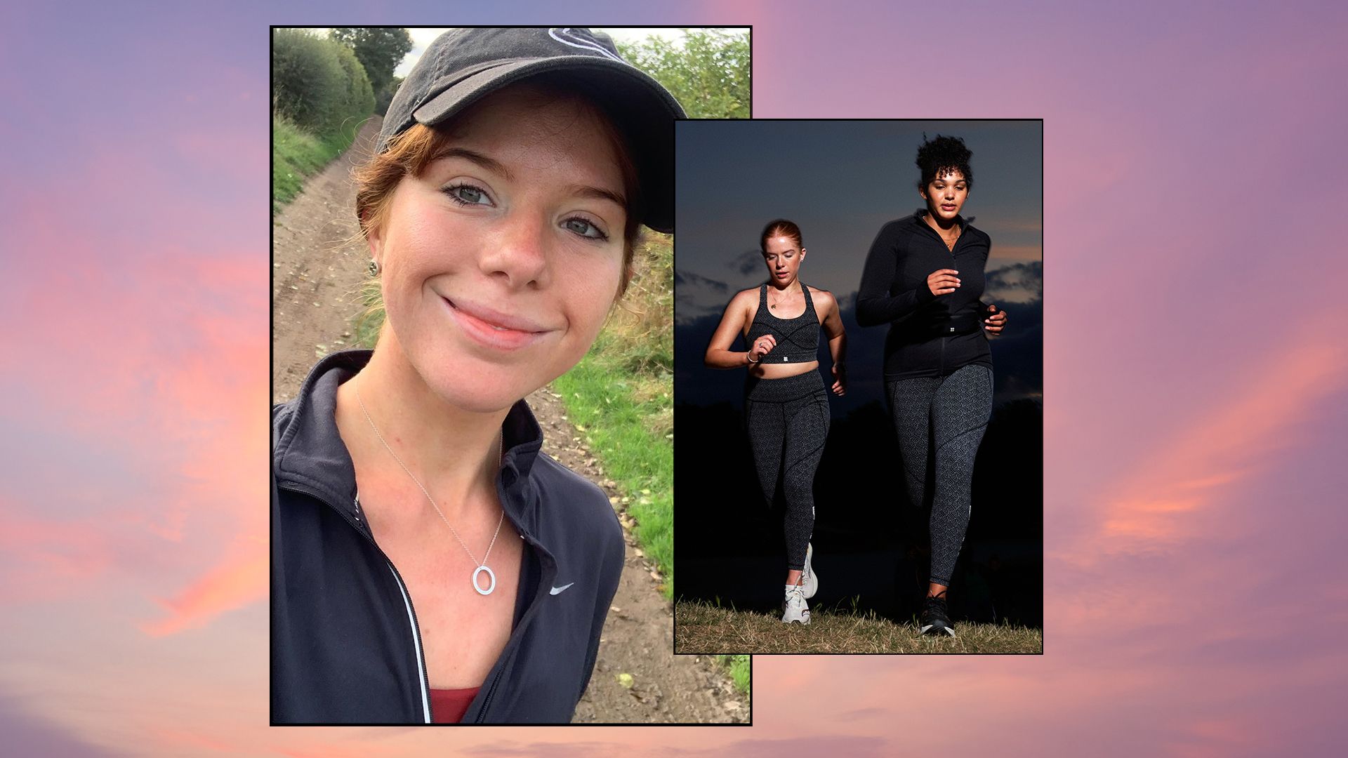 Collage of women running 