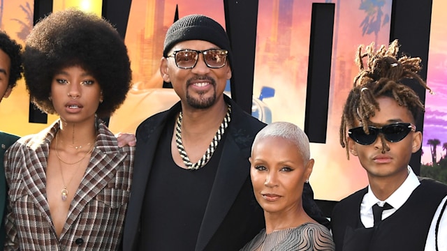 Trey Smith, Willow Smith, Will Smith, Jada Pinkett Smith, Jaden Smith and Adrienne Banfield-Norris arrives at the Los Angeles Premiere Of Columbia Pictures' "Bad Boys: Ride Or Die" at TCL Chinese Theatre on May 30, 2024 in Hollywood, California