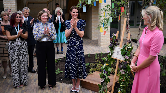 Kate Middleton claps after opening Hope Street, Southampton
