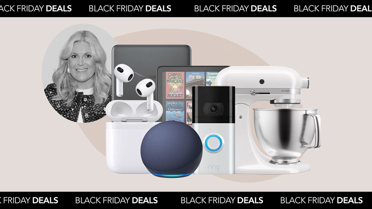 'a black friday deals advertisement with a variety of electronics'