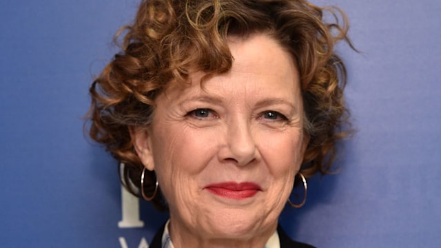 Annette Bening wearing jacket and shirt 