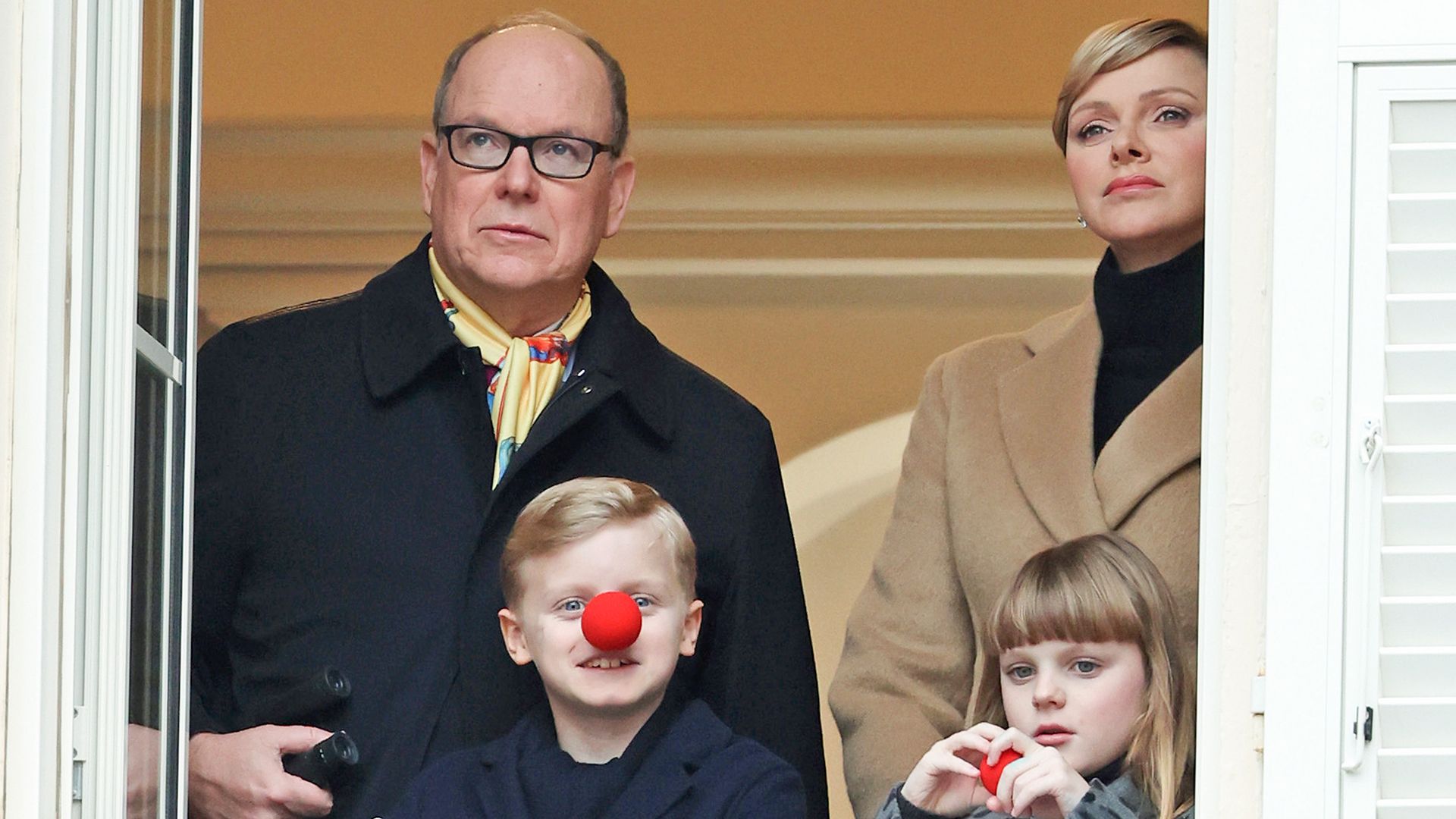 Princess Charlene and Prince Albert with their twins at the Circus Parade in Monaco