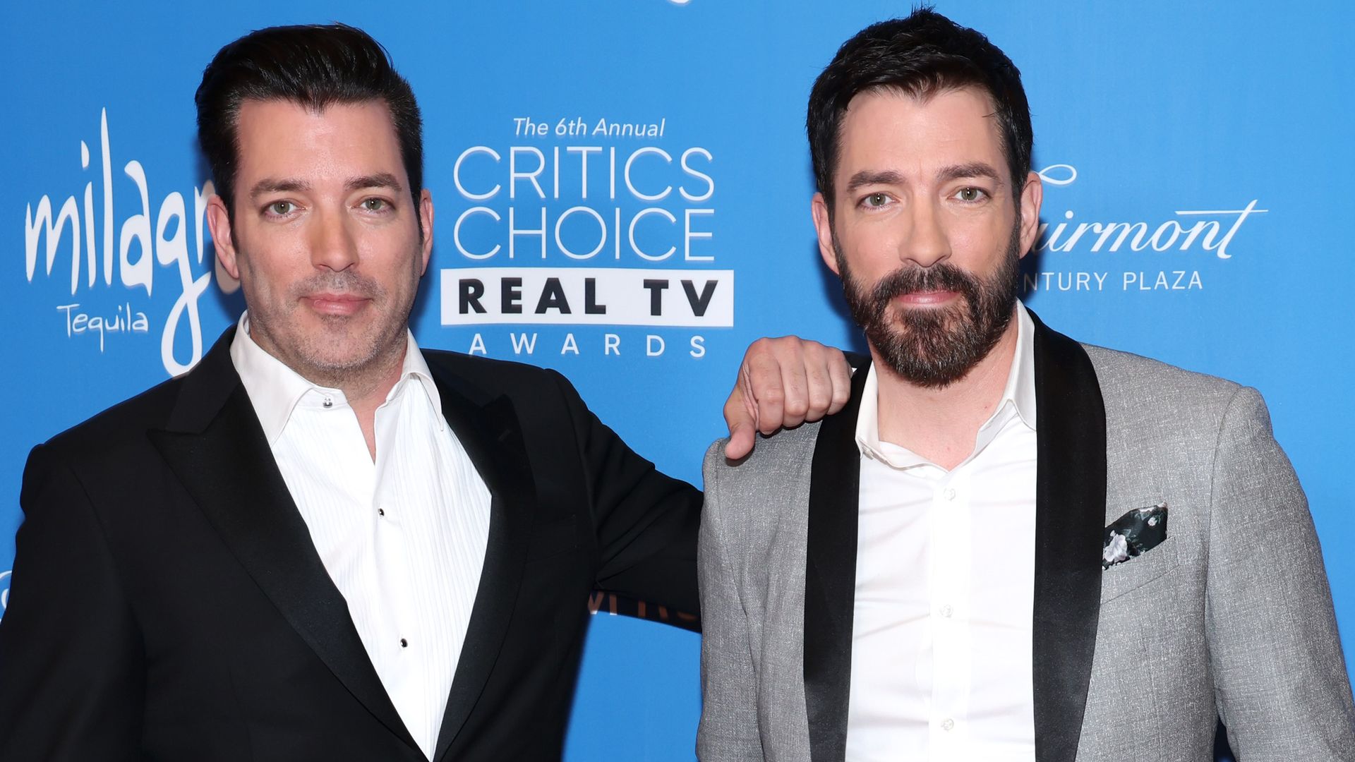 Jonathan Scott and Drew Scott attend the Sixth Annual Critics Choice Real TV Awards at Fairmont Century Plaza on June 15, 2024 in Los Angeles, California