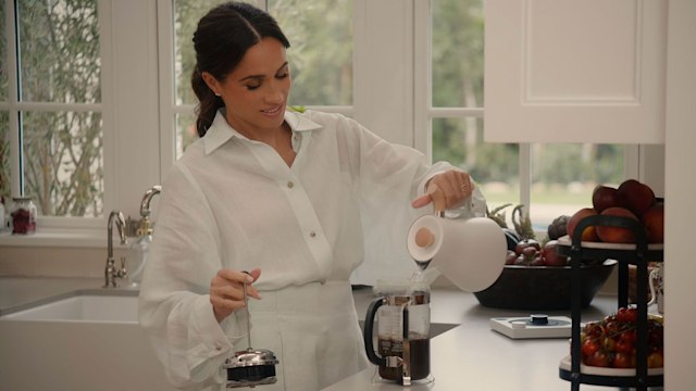 Meghan Markle in the kitchen on With Love, Meghan