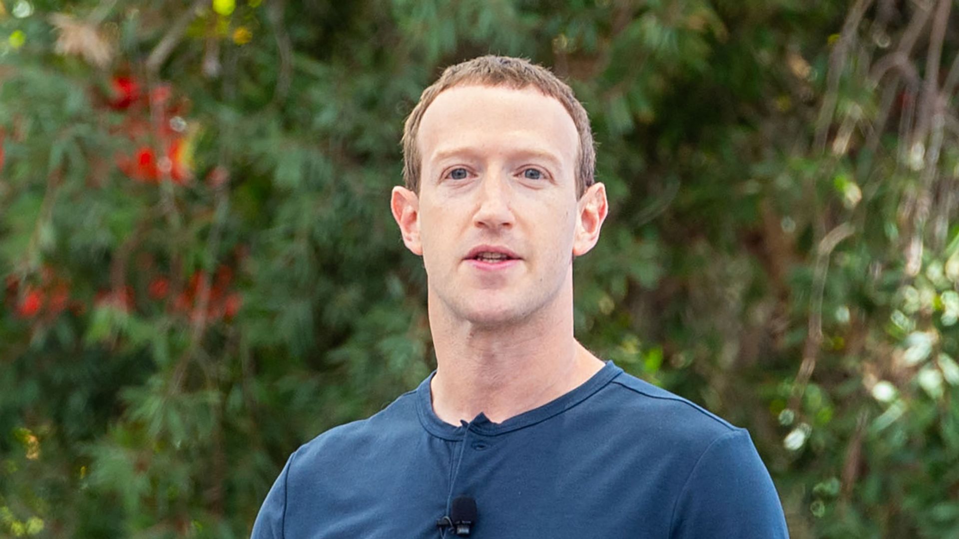 mark zuckerberg standing in front of hedges