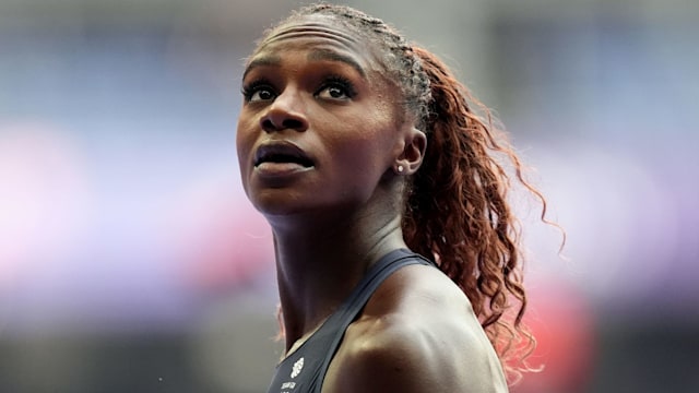 Great Britain's Dina Asher-Smith during the Women's 100m heats at the Stade de France on the seventh day of the 2024 Paris Olympic Games in France.