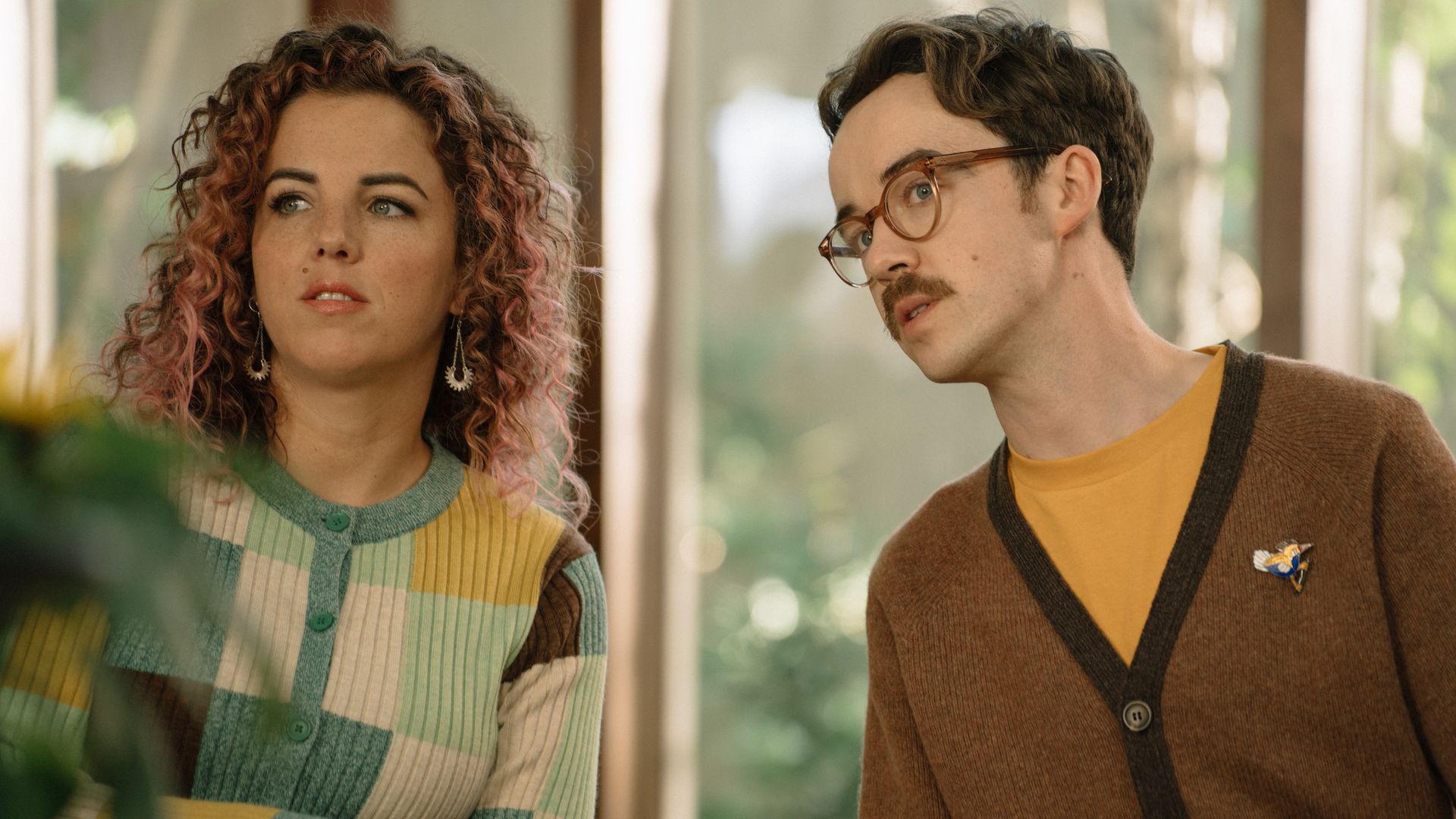 close-up of woman and man