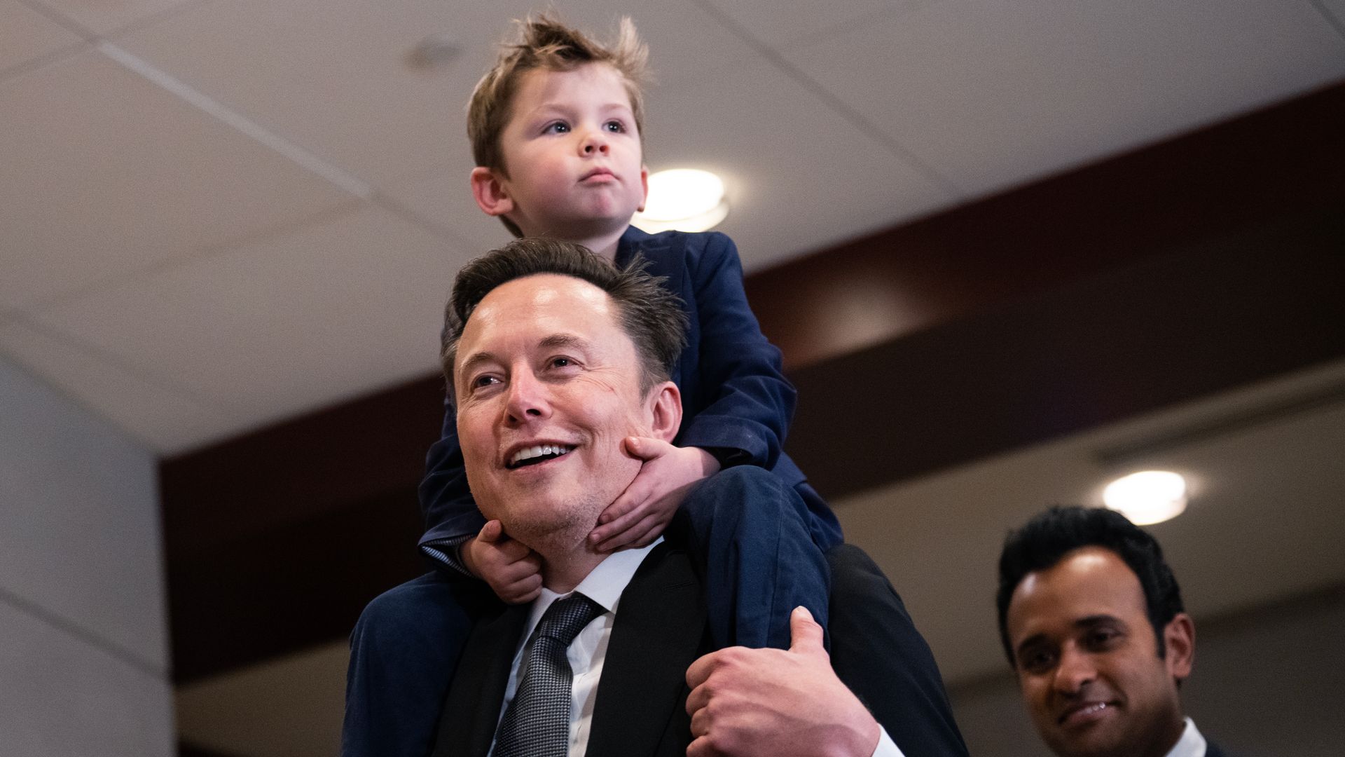 Elon Musk is upstaged by his son in sweet moment during White House visit