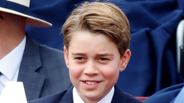 prince george smiling in blue suit 