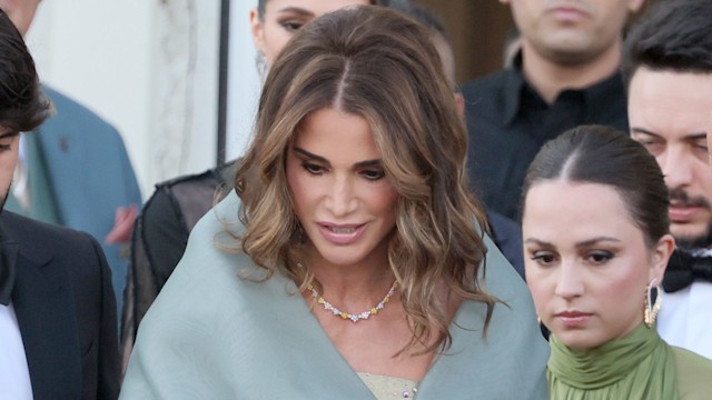 Queen Rania al Abdullah of Jordan sighting at the Jeff Bezos and Lauren Sanchez Wedding on June 27, 2025 in Venice, Italy. (Photo by Ernesto Ruscio/GC Images)