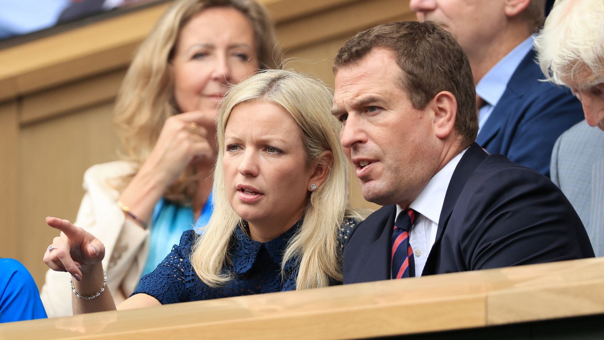 Linsday Wallace and Peter Phillips at the Wimbledon championships