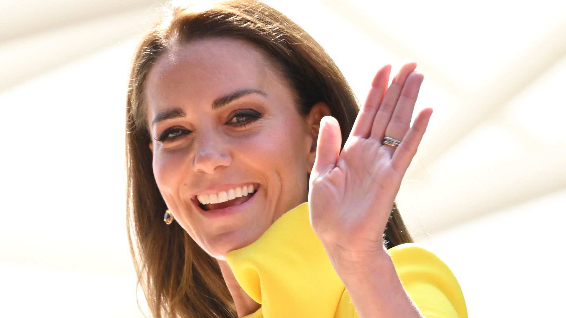 Kate Middleton, the Princess of Wales, wears yellow dress at the Women's Singles Final the Wimbledon Women's Singles Final at All England Lawn Tennis and Croquet Club on July 09, 2022 in London, England.