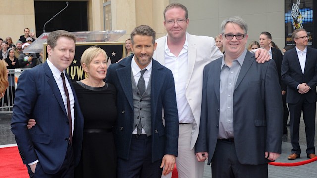 Ryan Reynolds with his mother and three brothers