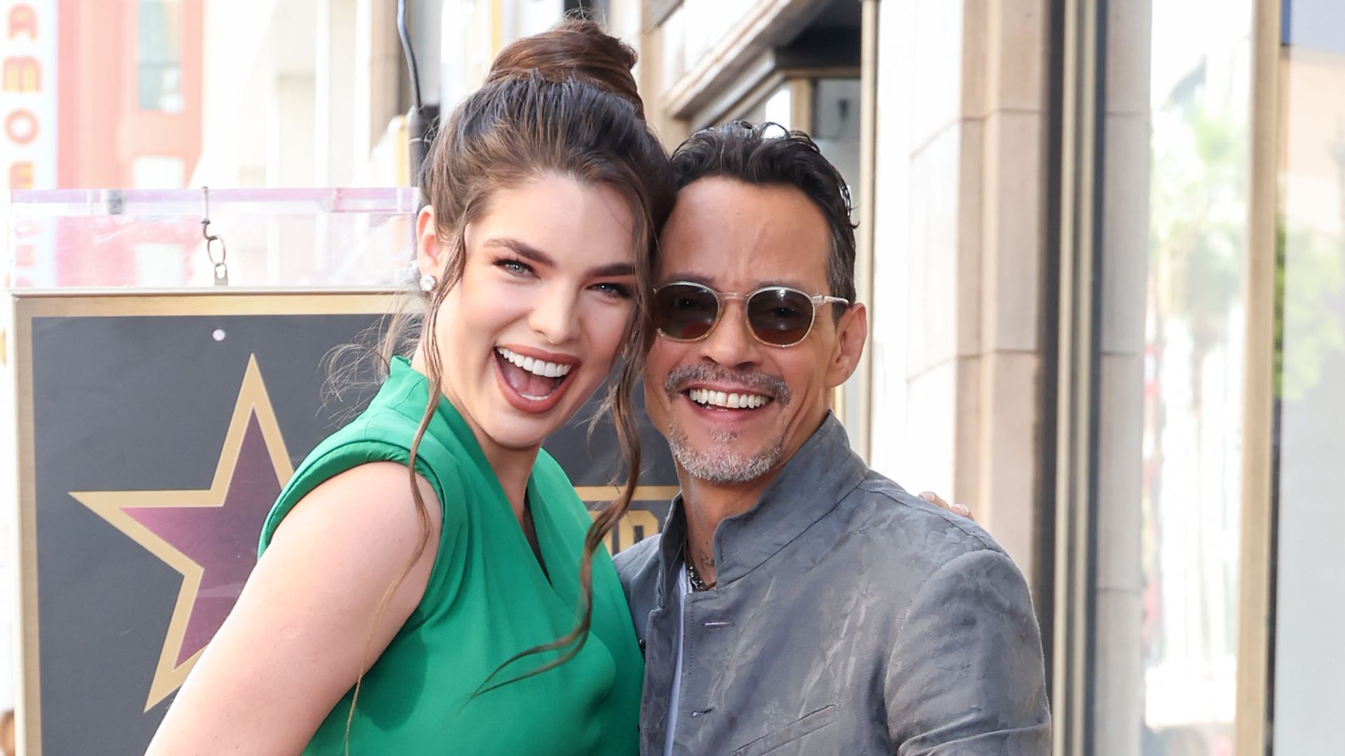 Nadia Ferreira and Marc Anthony at the star ceremony where he was honored with a star on the Hollywood Walk of Fame in Los Angeles, California on September 6, 2023