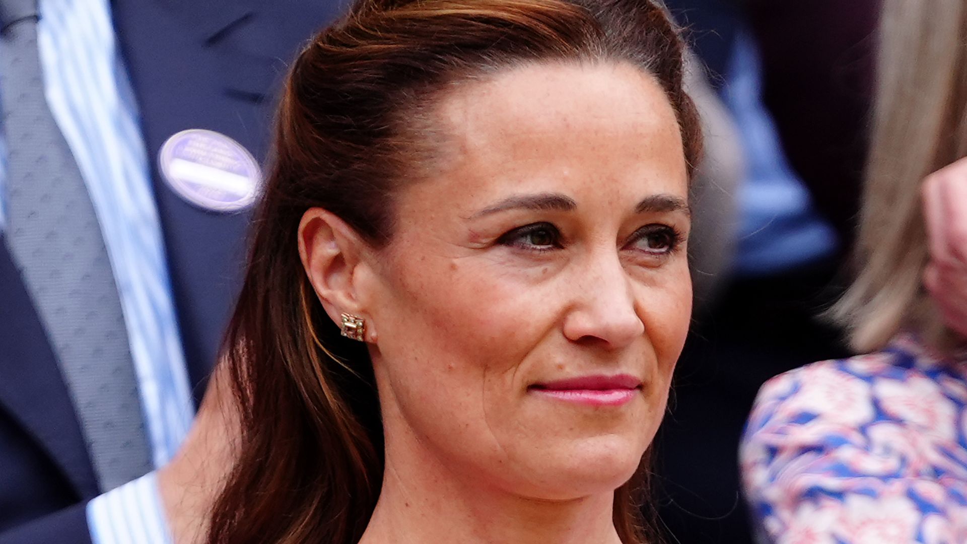 Pippa Middleton in the royal box in pink floral dress