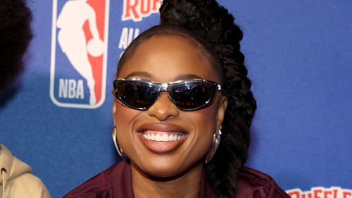 Jennifer Hudson attends the 2024 Ruffles NBA All-Star Celebrity Game at Lucas Oil Stadium on February 16, 2024 in Indianapolis, Indiana. (Photo by Kevin Mazur/Getty Images)