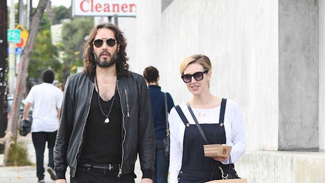 Russell Brand and Laura Gallacher are seen on January 06, 2018 in Los Angeles, California.  (Photo by BG002/Bauer-Griffin/GC Images)