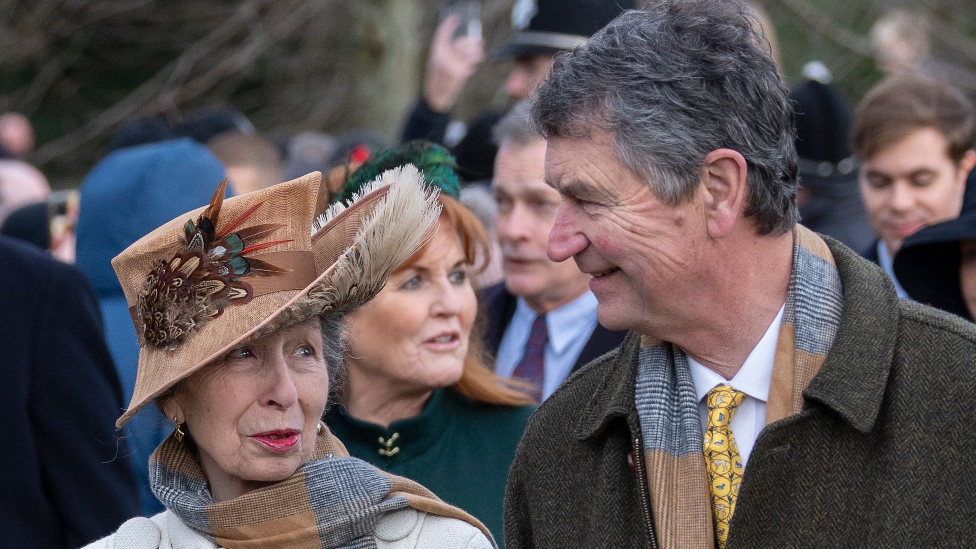 Princess Anne, Princess Royal and Timothy Laurence attend the Christmas Day service at St Mary Magdalene Church