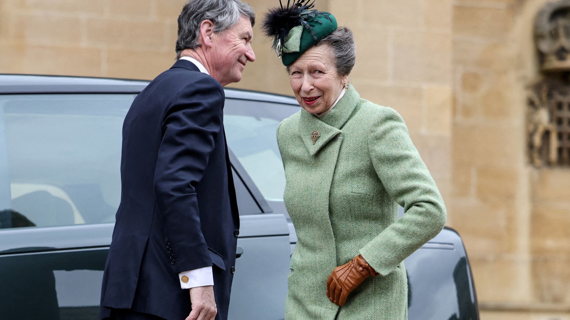 Princess Anne and Sir Timothy Laurence make rare joint appearance in coordinating outfits