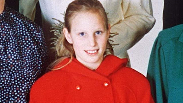 Zara Tindall in a red coat