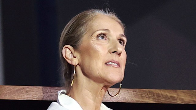 Recording artist Celine Dion is interviewed during the TGL presented by SoFi match between the Atlanta Drive GC and the Jupiter Links Golf Club at SoFi Center on March 04, 2025 in Palm Beach Gardens, Florida.