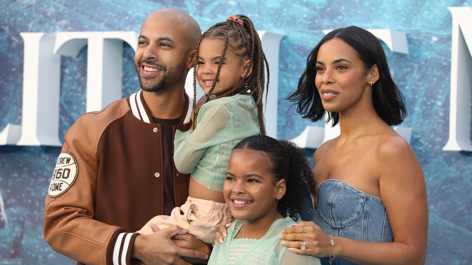 Marvin Humes, Valentina Raine Humes, Alaia-Mai Humes and Rochelle Humes attend the UK Premiere of "The Little Mermaid" at Odeon Luxe Leicester Square on May 15, 2023 in London, England