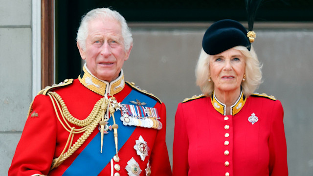 King Charles with Queen Camilla at Trooping the Colour