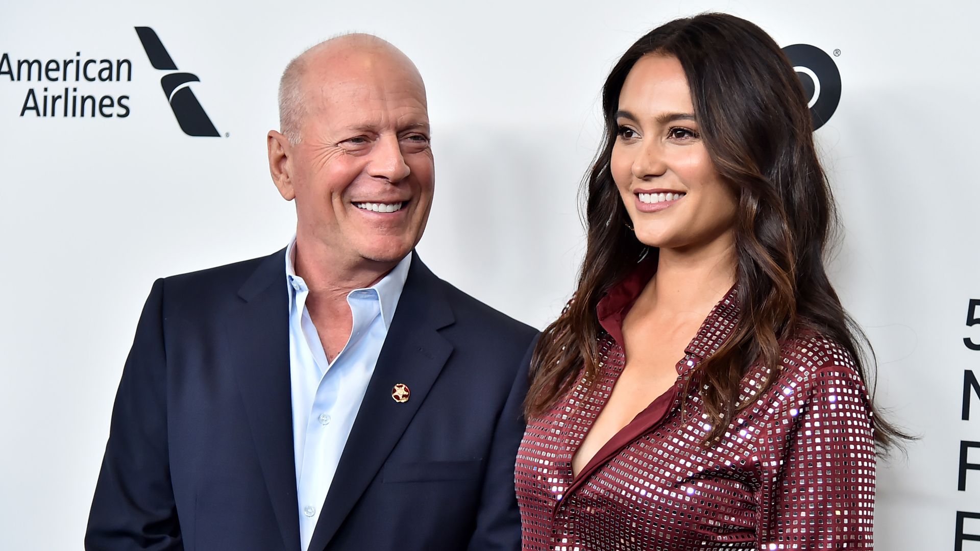  Bruce Willis and wife Emma Heming Willis attend the "Motherless Brooklyn" Arrivals during the 57th New York Film Festival on October 11, 2019 in New York City
