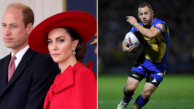 Split image of the prince and Princess of Wales and Rob Burrow