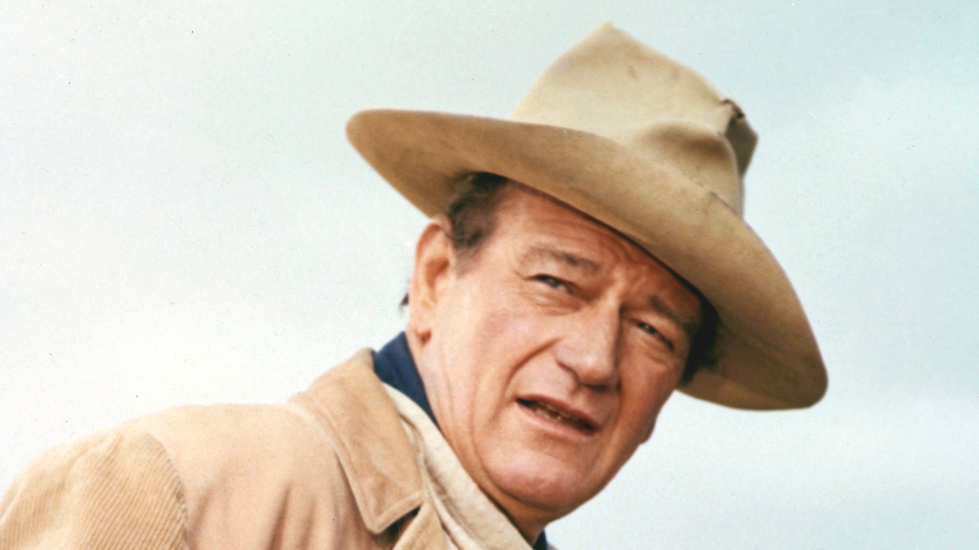 John Wayne starring as Colonel Davy Crockett in the 1960 western 'The Alamo'. The film was also directed by Wayne.