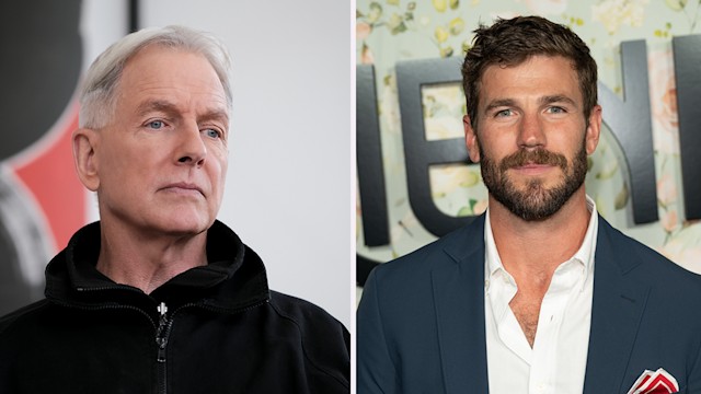 Mark Harmon and Austin Stowell split image