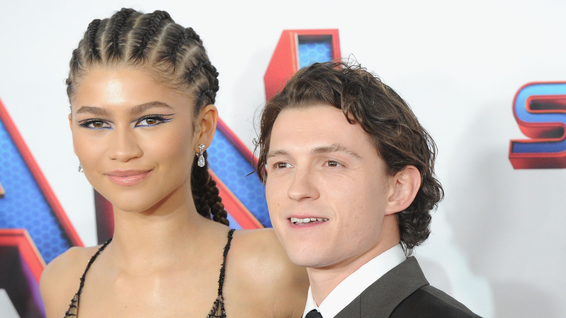 Zendaya and Tom Holland at a movie premiere