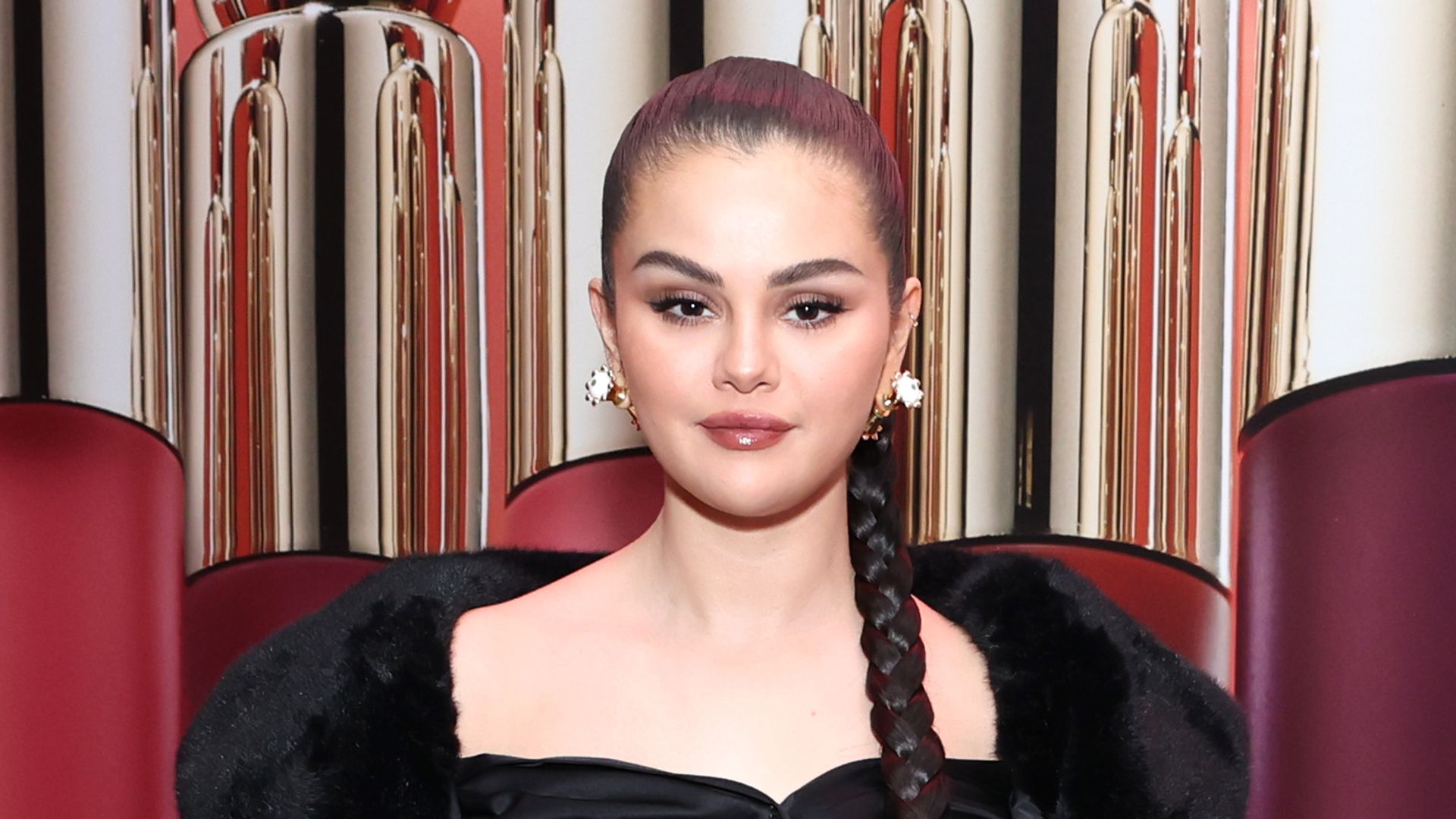 Selena Gomez celebrates the launch of Rare Beauty's Soft Pinch Tinted Lip Oil Collection on March 29, 2023 in New York City