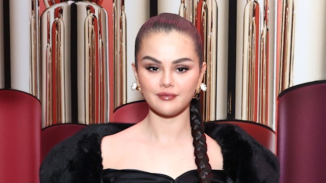Selena Gomez celebrates the launch of Rare Beauty's Soft Pinch Tinted Lip Oil Collection on March 29, 2023 in New York City