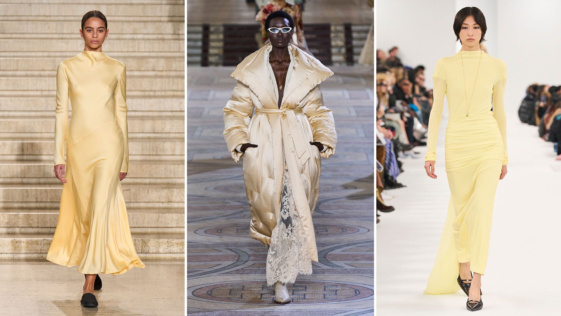 Models wearing buttery hues 