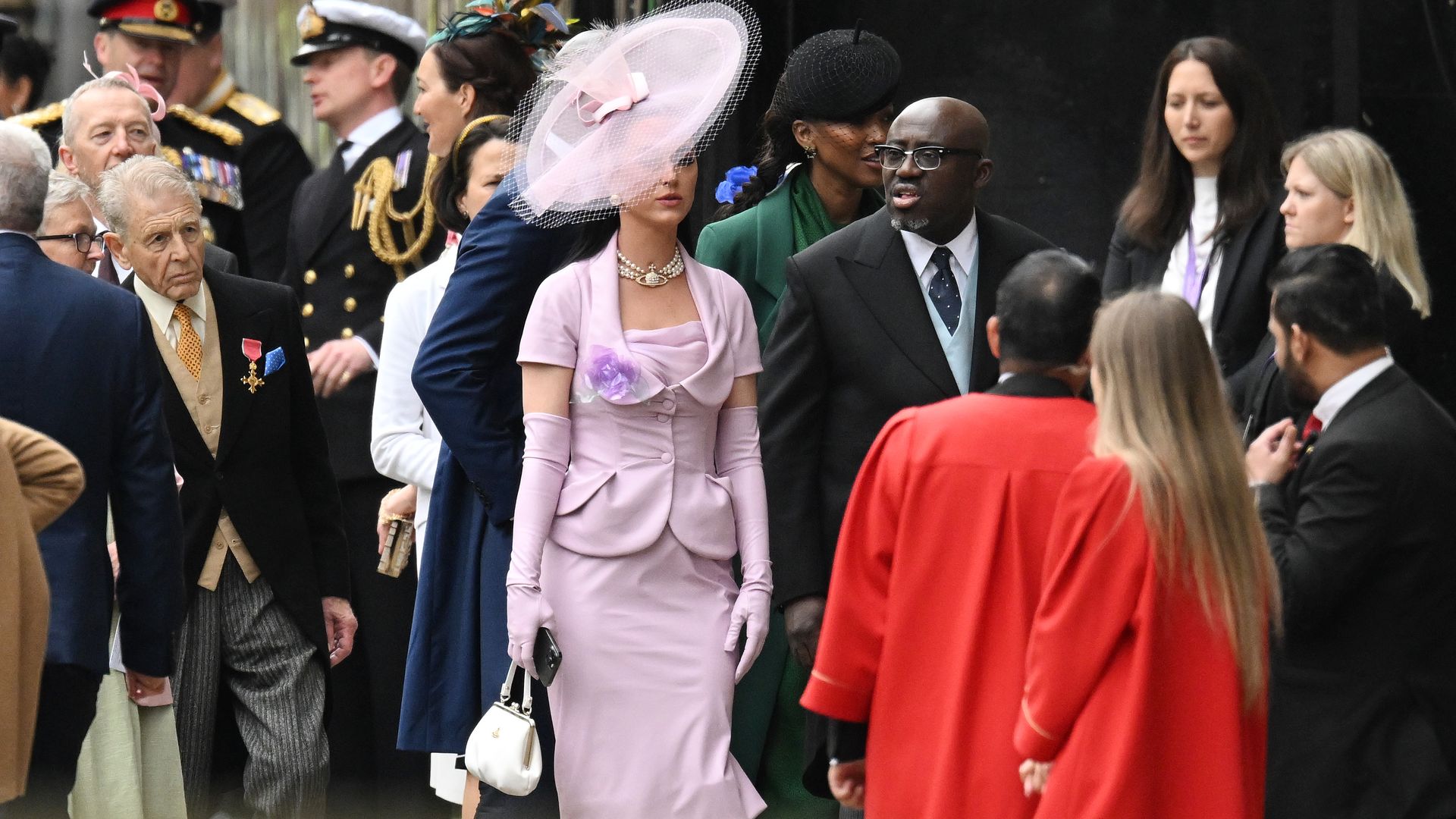 Edward Enninful and Katy Perry arrived together at Westminster Abbey 