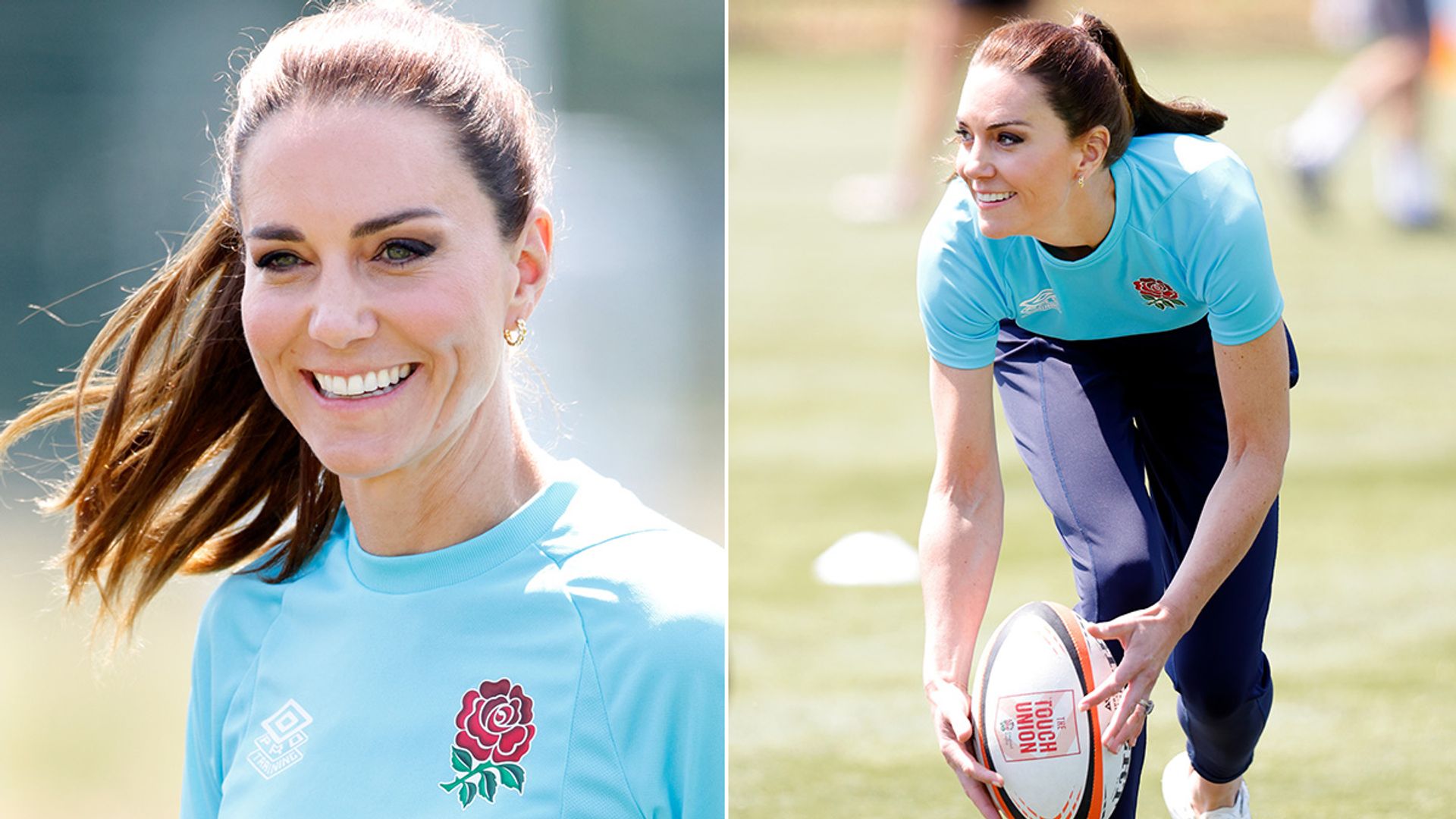 Kate Middleton playing rugby