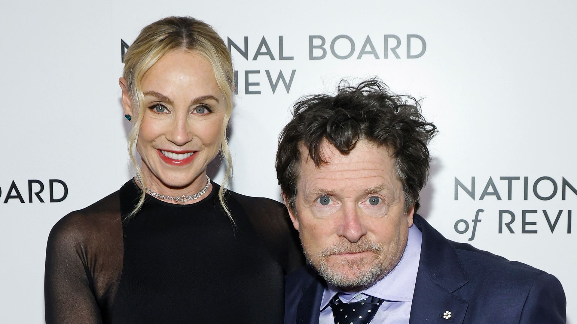Tracy Pollan and Michael J. Fox attend the 2024 National Board of Review Gala at Cipriani 42nd Street on January 11, 2024 in New York City.