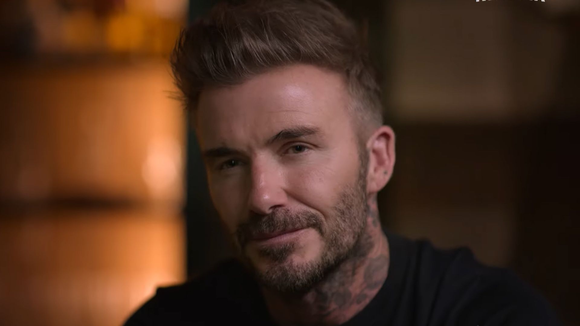 David Beckham looking emotional